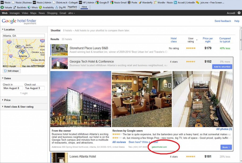 Google hotelfinder detail